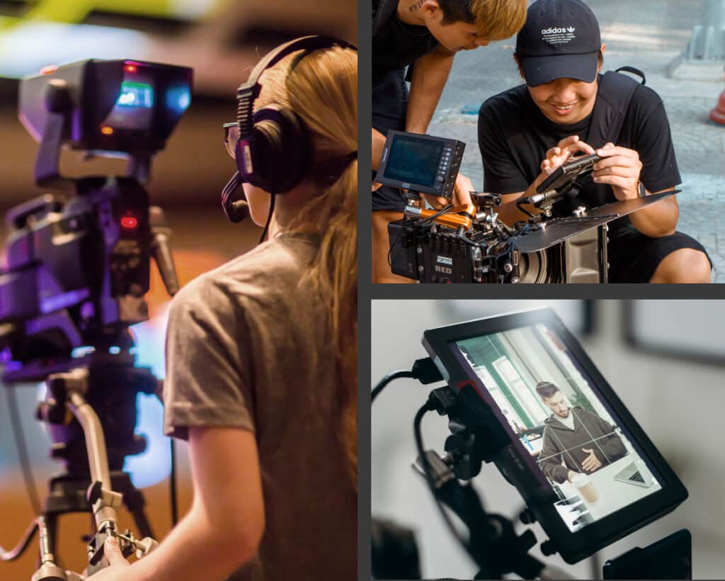 collage of Videographers working