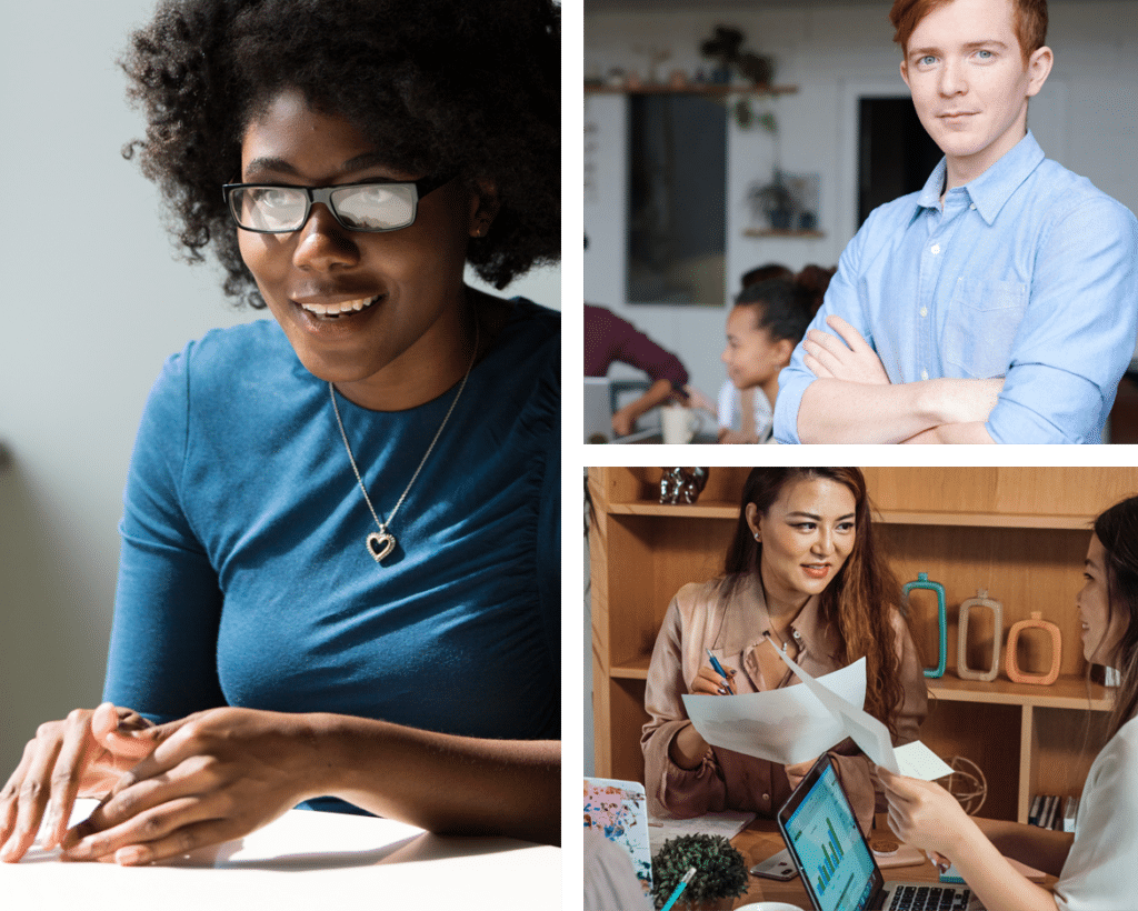 Collage of program directors working.